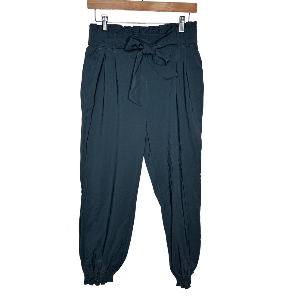 NWT Grace Karin Women's High Waist Paperbag Tie Waist Joggers Pants size Large